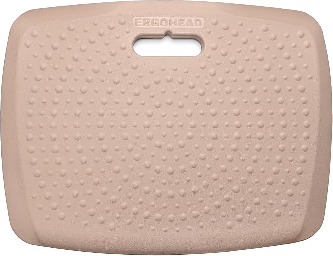 3/4 Inch Portable Anti Fatigue Standing Mat with Massage Points, Comfort Foot Standing Pad for Office Desk with Handle, Cushioned Kitchen Mat for Office & Home (Rose Gold, 17" X 22")