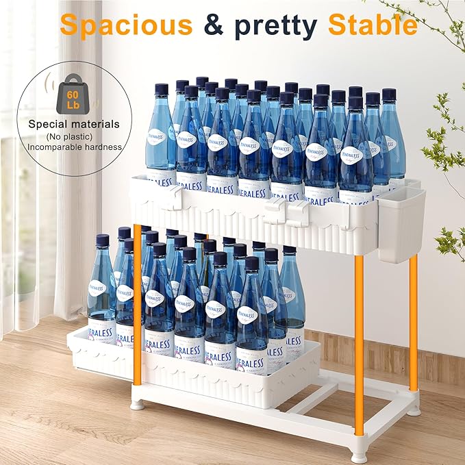 Sevenblue 3 Pack Under Sink Organizers,2-Tier Multi-Use Kitchen and Bathroom Organizers and Storage with Sliding Drawers,Bathroom Cabinet Organizer (White, 12.8 Inch)