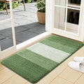 Kitinjoy Indoor Outdoor Door Mat, 40x24 Non-Slip Absorbent Dirt Trapper, Low-Profile Washable Inside Entrance Front Floor Mat, Sturdy Soft Entry Doormats for Entryway, Green