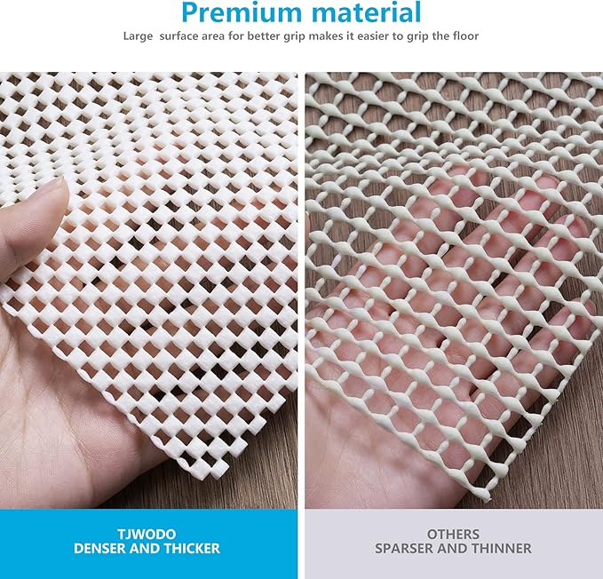Non Slip Area Rug Pads Non Skid Rug Gripper 4x6 Feet Extra Thick Pad Anti-Slip Carpet Rug Mats for Hardwood Surface Floors, Keep Rugs Safe and in Place (4 x 6 Ft)
