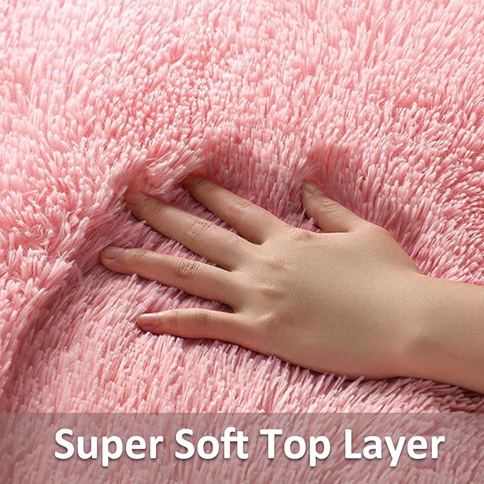 Ophanie Small Rug Washable Non Slip Throw Bedside Area Rugs, Fluffy Soft Pink Mini Bedroom Carpet, Affordable Door Entryway Indoor Inside Front Entrance Dog 2x3 Mat, Home Decor Aesthetic, Nursery