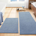 YIHOUSE Navy Blue Bathroom Rugs Sets 2 Piece, Quick Dry Thin Bath Mat, Non Slip Absorbent Machine Washable, Bath Runner Rug for Bathtub Sink Home Decor (17"x24" + 17"x47")