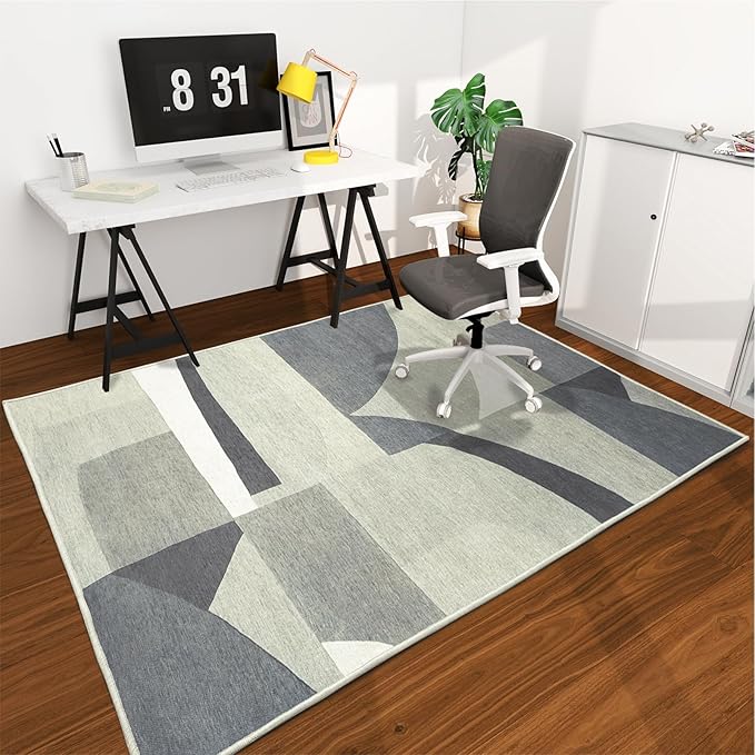 Office Chair Mat for Hardwood Floor, 72"x48" Easy Glide Computer Desk Mat Protector for Rolling Chair Under Desk Rug Nonslip Backing, Machine Wash, (Modern)