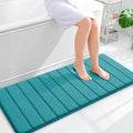OLANLY Memory Foam Long Bathroom Rugs Runner 47x20, Super Soft Absorbent Bath Mat, Quick Dry, Machine Washable Shower Floor Rugs, Bathmat Carpet, Bathroom Home Decor Accessories, Deep Lake