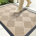 OLANLY Front Door Mat Outside Entrance 35x23, Absorbent, Heavy Duty Sturdy Natural Rubber Doormat Indoor Outdoor, Stain Fade Resistant, Non-Slip Low Profile Floor Mat for Entryway, Latte White Diamond