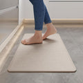 YDKGL Kitchen Mats for Floor, Super Absorbent Kitchen Rugs Non Slip Washable, Soft Imitation Linen Braided Kitchen Runner Rug, Standing Mat Kitchens Sink Mat, Easy to Clean, Beige 17x30