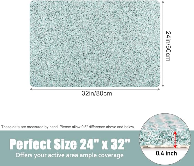 Shower Mat Non Slip - 24x32 Inch Soft Comfort Bath Mat with Drainage Holes, PVC Loofah Massage Bathmat for Shower, Tub, Bathroom, Wet Areas, Quick Drying