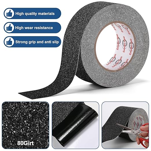 Anti Slip Tape 2 Inch x 33 Ft, Non Slip Waterproof Safety Grip Adhesive Traction Tape for Steps, Stair Treads and Ramps, Indoor & Outdoor Use