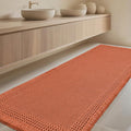 IM HOME Extra Large Waffle Bath Mat, Boho Bathroom Rugs Absorbent Non Slip, Ultra Soft Bathroom Mat, Machine Washable Knit Bath Rugs with Border for Bathroom,Bedroom,Kitchen,Tub, 5'x2', Burnt Orange