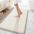 OLANLY Thick Memory Foam Bathroom Runner Rugs 47x20, Extra Soft Absorbent Long Bath Rug, Quick Dry Bath Mats, Non-Slip, Machine Washable Mat for Bathroom, Tub and Shower, Home Decor Accessories, Ivory