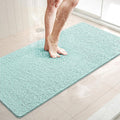LuxStep Shower Mat Bathtub Mat,40x16 inch, Non-Slip Bath Mat with Drain, Quick Drying PVC Loofah Bathmat for Tub,Shower,Bathroom,Green