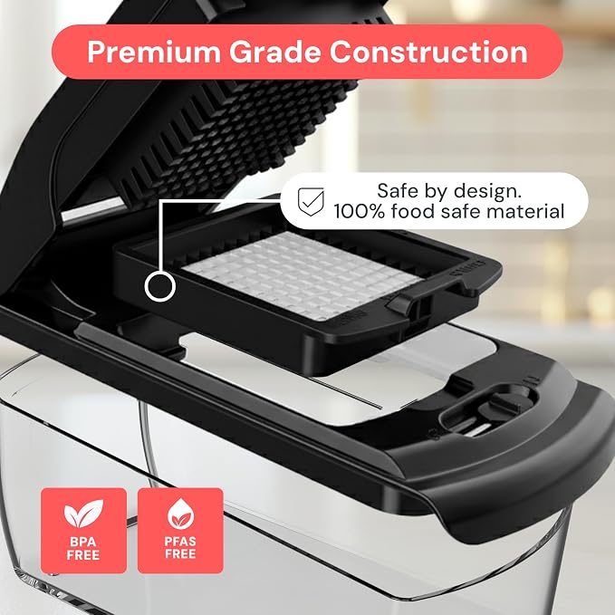 Fullstar The Original Pro Chopper - Vegetable Chopper and Dicer, Food Chopper with Container, Fruit Cutter, Kitchen Gadgets & Gifts, Home Essentials (2 in 1, Black)
