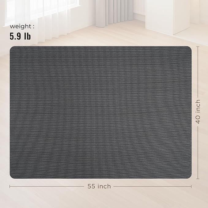 Office Chair Mat for Hard Floors,40"x55" Anti-Slip Waterproof Hardwood Floor Chair Mat,Heavy Duty Floor Protector Rolling Chairs for Home Office(Grey)