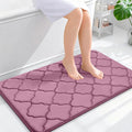 OLANLY Memory Foam Bath Mat Rug 36x24, Ultra Soft and Absorbent Bathroom Rugs, Non-Slip, Comfortable, Machine Washable Bath Carpet for Bathroom Floor, Tub, Shower and Home Decor Accessories, Mauve