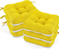 BETU Chair Cushions for Dining Chairs Set of 6,3.5" Thick Kitchen Table Chair Pads with Ties,Non Slip Backing and Covers, Seat Cushion for Dining Room,Bar,Patio Chairs,15.5"X15.5"X3.5",Gold
