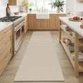 KOZYFLY 3x6 Washable Runner Rug, Non Slip Wide Runners for Hallway, Woven Large Entryway Runners, Braided Floor Carpet Runner for Entry, Kitchen, Bedside, Hall, Ivory/Camel/Brown
