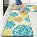 StepLively Kitchen Mats for Floor 2PCS, 0.47" Anti Fatigue Mats for Kitchen Floor, Kitchen Accessories for Sink, Office, Laundry, 17.3"×30"+17.3"×47", Yellow and Green