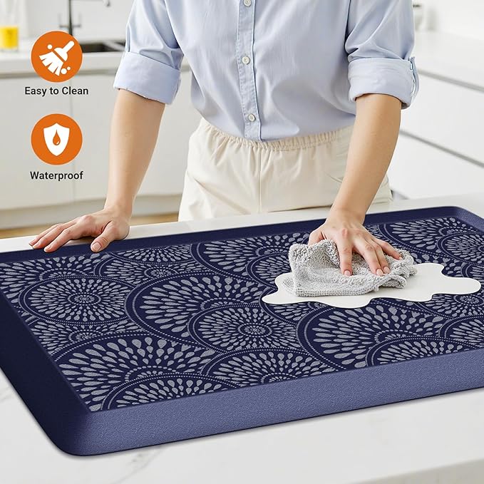 Mattitude 4/5 Inch Kitchen Mat, 20x40in Heavy Duty Ergonomic Comfort Foam Standing Desk Mat, Waterproof Non-Slip Standing Mats and Rugs for Kitchen, Office, Black
