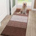 Smiry Dog Door Mat for Muddy Paws, Absorbs Moisture and Dirt, Low-Profile Entryway Mat with Non-Slip Backing, Entry Indoor Outdoor Doormat for Inside Floor (48x32 Inches, Brown, Striped)
