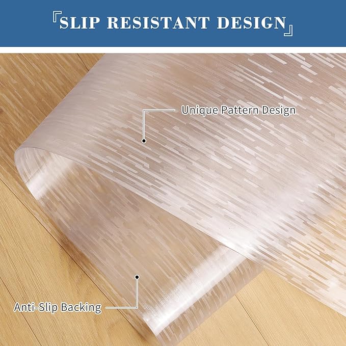 TYDLE Clear Chair Mat, 36"x48" Office Chair Mat for Hard Floor, Vinyl Mat for Gaming Chairs, Non-Slip Waterproof Floor Protector Rolling Computer Mat for Hardwood Floor, Clear