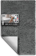 Hearth & Harbor Bathroom Rugs, Chenille Bath Mat - Machine Washable Bath Mats for Bathroom Non-Slip Backing Rubber, Quick Dry Bathroom Mat