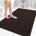 OLANLY Bathroom Rug Mat 40x32, Thick Soft and Absorbent Chenille Bath Mat, Non-Slip Rubber Backing, Machine Washable Quick Dry Bath Rugs for Tub Shower Floor, Home Decor Accessories, Brown
