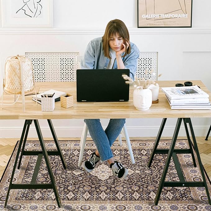 Office Chair Mat for Hardwood Floor, 72"x48" Easy Glide Computer Desk Mat Protector for Rolling Chair Under Desk Rug Nonslip Backing, Machine Wash, (Modern)