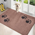 PURRUGS Dirt Trapping Door Mat 34" x 59", Non-Skid/Slip Machine Washable Microfiber Entrance Rug, Shoes Scraper, Dog Doormat, Super Absorbent Floor Mat for Muddy Wet Shoes and Paws, Light Brown