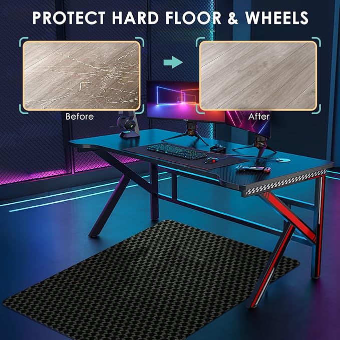 Vicwe Office Chair Mat for Hardwood Floor, 48" x 36" Chair Mats, Gaming Chair Mat for Hardwood, Easy Glide for Chairs, Multi-Purpose Floor Protector Desk Chair Mats for Home Office