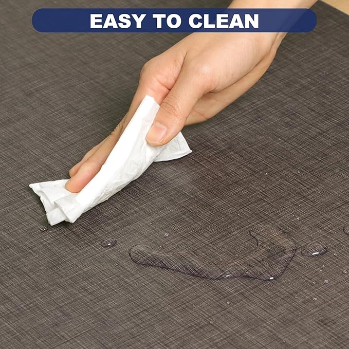 SALLOUS 5’x6’ Plastic Floor Mat for Home, Waterproof & Non Slip Area Rug for Living Room Kitchen, Heavy Duty Vinyl Floor Protector Mat for Dining Table, Odor Resistant Indoor Outdoor Mat, Dark Gray