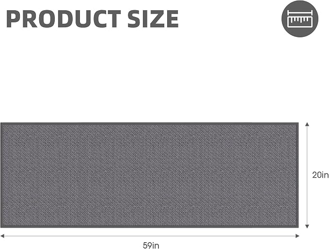 Kitchen Mats for Floor - Kitchen Rugs Non Slip Washable 20"x59", Grey