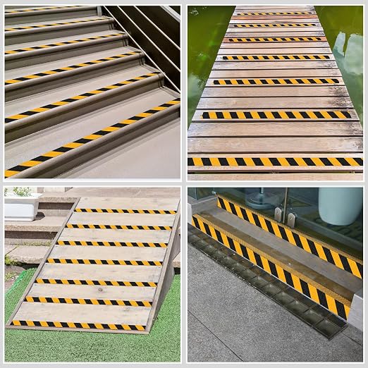 Anti Slip Tape Yellow/Black 2 Inch x 33 Ft, Non Slip Waterproof Safety Grip Adhesive Traction Warning Tape for Steps, Stair Treads and Ramps, Indoor & Outdoor Use