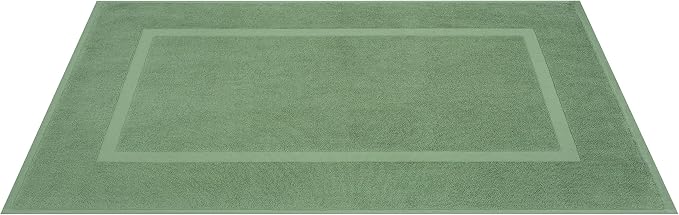 Cotton Paradise 100% Cotton Turkish Bathmat Set, Soft Absorbent Quick Dry, 2 Piece 20x34 Bathmat Floor Set, Sage Green