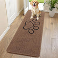 Smiry Dog Door Mat for Muddy Paws, Absorbent Dirt Trapper Non Slip Quick Dry Washable Chenille Mat for Mud Dogs, Entry Rug for Indoor and Outdoor (70x24 Inches, Coffee and Black)