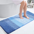 OLANLY Bathroom Runner Rugs Mat 47x20, Extra Soft Absorbent Microfiber Bath Rugs, Rubber Backing, Quick Dry, Long Bath Mats for Bathroom, Tub and Shower, Home Decor Accessories, Light Royal Blue