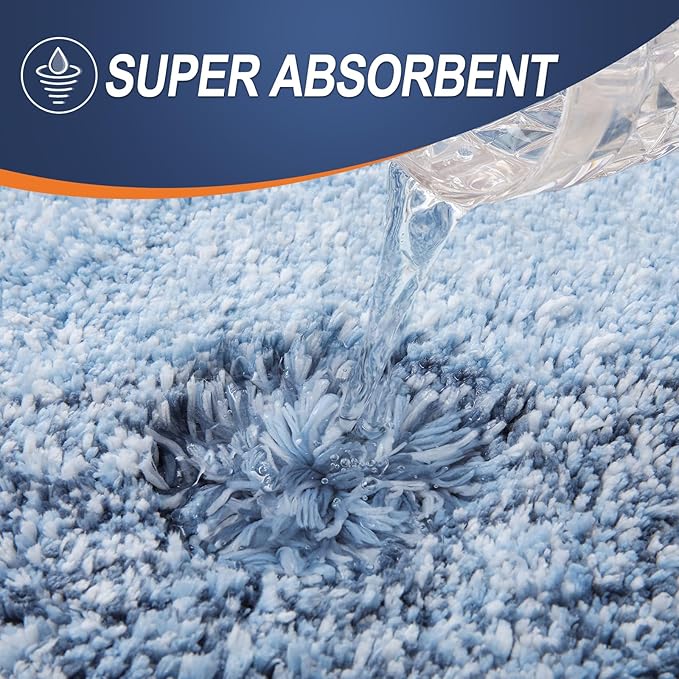 OLANLY Large Bathroom Rugs Mat 54x24, Extra Soft Absorbent Microfiber Bath Rugs, Rubber Backing, Quick Dry, Machine Washable Bath Mats for Bathroom Floor, Tub and Shower, Home Decor Accessories, Blue