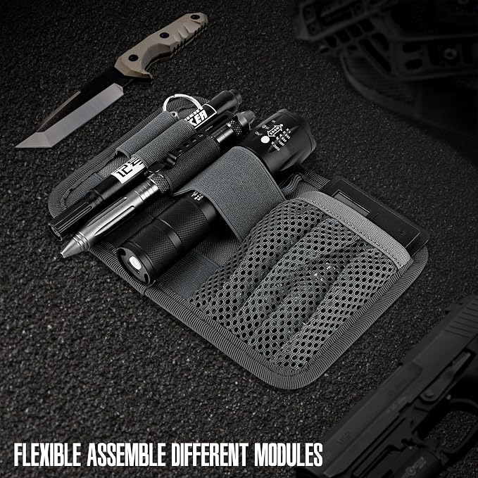 bvya Tactical Bag Insert Modular Panel Organizer Utility Admin Pouch Hook Fasteners for Gadgets