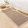 Waffle Bath Mat - Boho Bathroom Rugs Non Slip Washable, Super Absorbent & Quick Dry, Soft Bath Mat Farmhouse Bathroom Decor, 20'' x 48'', Khaki
