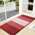 Kitinjoy Indoor Outdoor Door Mat, 44x24 Non-Slip Absorbent Dirt Trapper, Low-Profile Washable Inside Entrance Front Floor Mat, Sturdy Soft Entry Doormats for Entryway, Burgundy