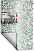 Hearth & Harbor Bathroom Rugs, Chenille Bath Mat - Machine Washable Bath Mats for Bathroom Non-Slip Backing Rubber, Quick Dry Bathroom Mat, 20 x 32 - Ombre Green