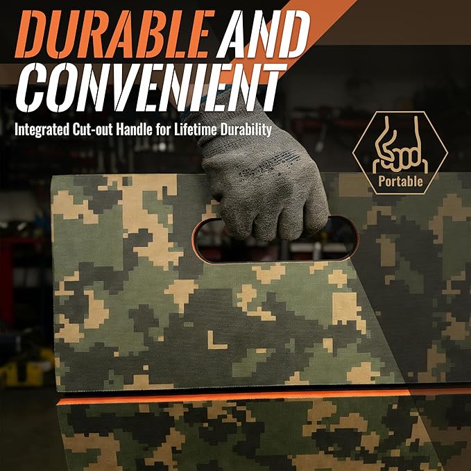 Foldable EVA Utility Mat with Handle, Heavy Duty Mechanic Mat for Kneeling, Workouts, Garages, Gardening, Camping, Picnics, Outdoor Adventures and Home Gyms, Mechanic Kneeling Pad Mechanics Mat-Camouflage