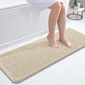OLANLY Bathroom Runner Rugs 47x17, Extra Soft Absorbent Chenille Bath Rugs, Rubber Backing Quick Dry, Machine Washable Long Bath Mats for Bathroom Floor, Tub and Shower, Home Decor Accessories, Sand