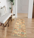 Lahome Moroccan Trellis Hallway Rug, 2x5 Washable Runner Rug Non Slip Kitchen Runners for Hallways, Ultra-Thin Vintage Carpet for Bedroom Bathroom Entryway Elise, Red/Orange