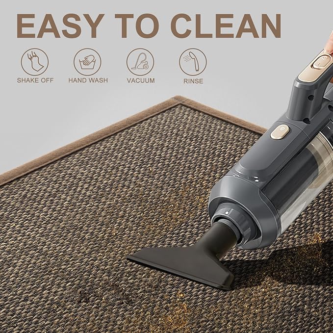 LEKEEPGO Door Mat 32"x47", Non Slip Door Mat Indoor Entrance, Rubber Backing Front Indoor Doormat Washable Absorbent Low-Profile Entryway Entry Resist Dirt Inside Door Mats, Brown