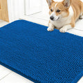 OLANLY Dog Door Mat for Muddy Paws 24x16, Absorbs Moisture and Dirt, Absorbent Non-Slip Washable Doormat, Quick Dry Chenille Mud Mat, Entry Indoor Entryway Carpet for Inside Floor, Deep Navy Blue