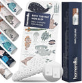 Bath Tub Mat Non Slip Anti Mold for Kids BPA Free INCL Hooks - homerella® Ocean Sea Animals 40x16, Baby Bath Mat Non Slip 200 Suction Cups, Non Toxic Machine Washable Toddler Bath Mat, EU Certified