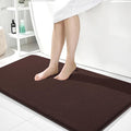 OLANLY Thick Memory Foam Bathroom Runner Rugs 44x24, Extra Soft Absorbent Long Bath Rug, Quick Dry Bath Mats, Non-Slip, Machine Washable Mat for Bathroom, Tub and Shower, Home Decor Accessories, Brown