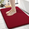 OLANLY Thick Memory Foam Small Bathroom Rugs 24x16, Extra Soft Absorbent Bathroom Mat, Quick Dry Bath Mats, Non-Slip, Machine Washable Carpet for Bathroom, Tub and Shower, Home Decor Accessories, Red