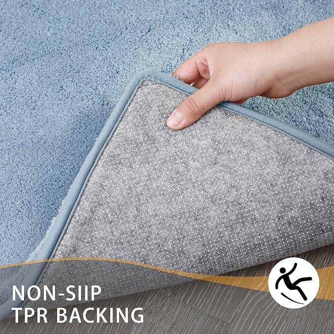 MINIDEAR Bathroom Rugs 36x24 Light Blue - Thick Memory Foam Bath Mat, Ultra Soft & Plush Non-Slip, Quick Dry, Absorbent Washable Floor Microfiber Mat for, Home Decor Accessories