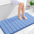 OLANLY Memory Foam Bath Mat 44x24, Super Soft Absorbent Bathroom Rugs, Quick Dry, Machine Washable Shower Floor Rugs, Bathmat Carpet, Bathroom Home Decor Accessories, Cornflower Blue